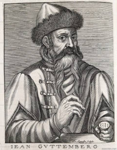 Johannes Gutenberg. Grabado de Fernão de Magalhães.